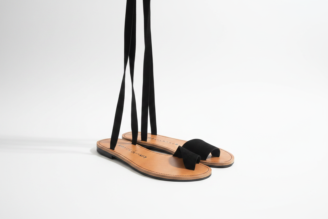 Amanda Suede Sandals with Leather Sole