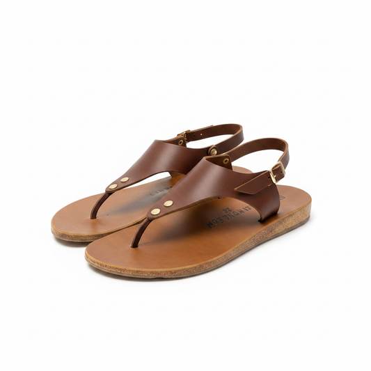 Slingback Leather Flip-Flops