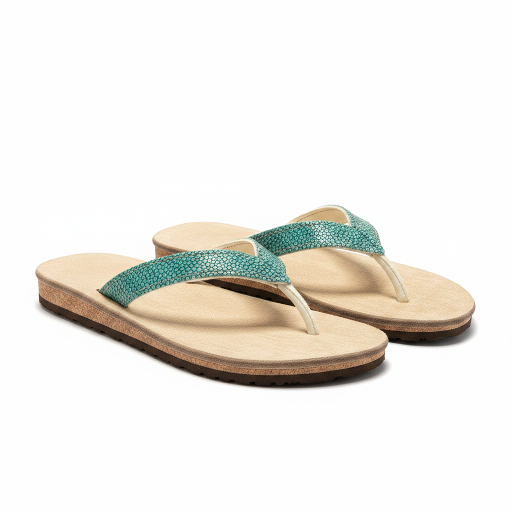 Stingray Fish Leather Flip-Flops