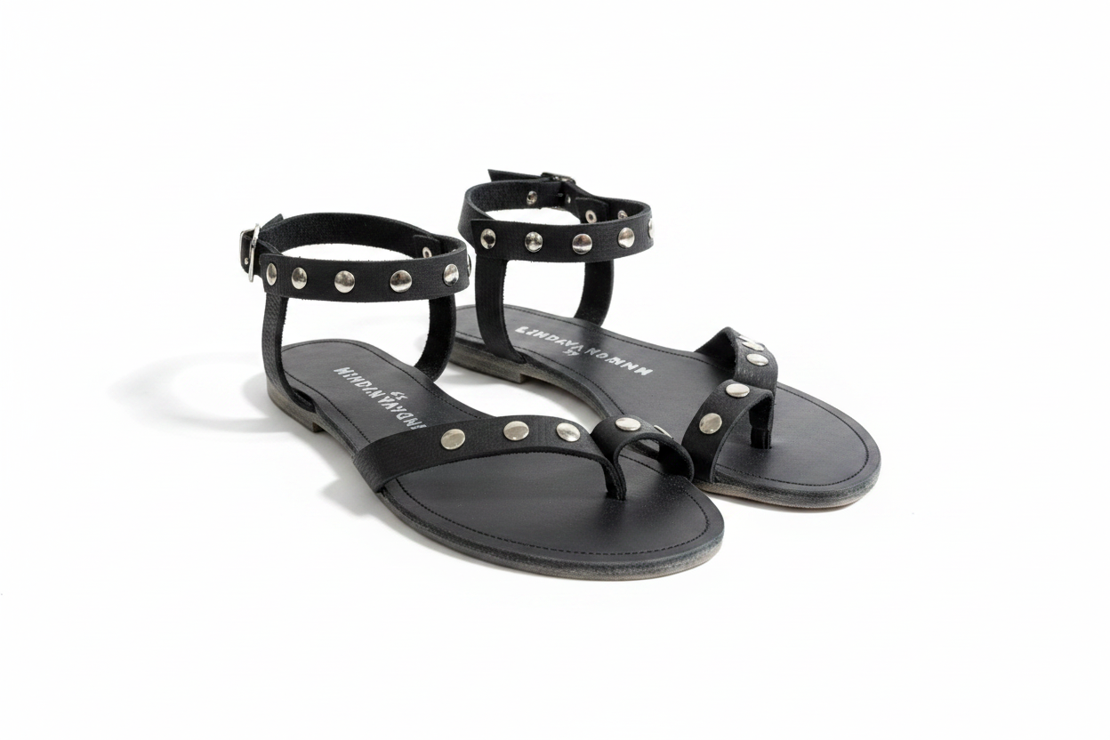 Studded Ankle Buckle Sandals