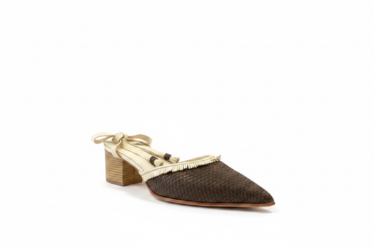 Triggerfish Leather Pointy Mules with Wooden Heel